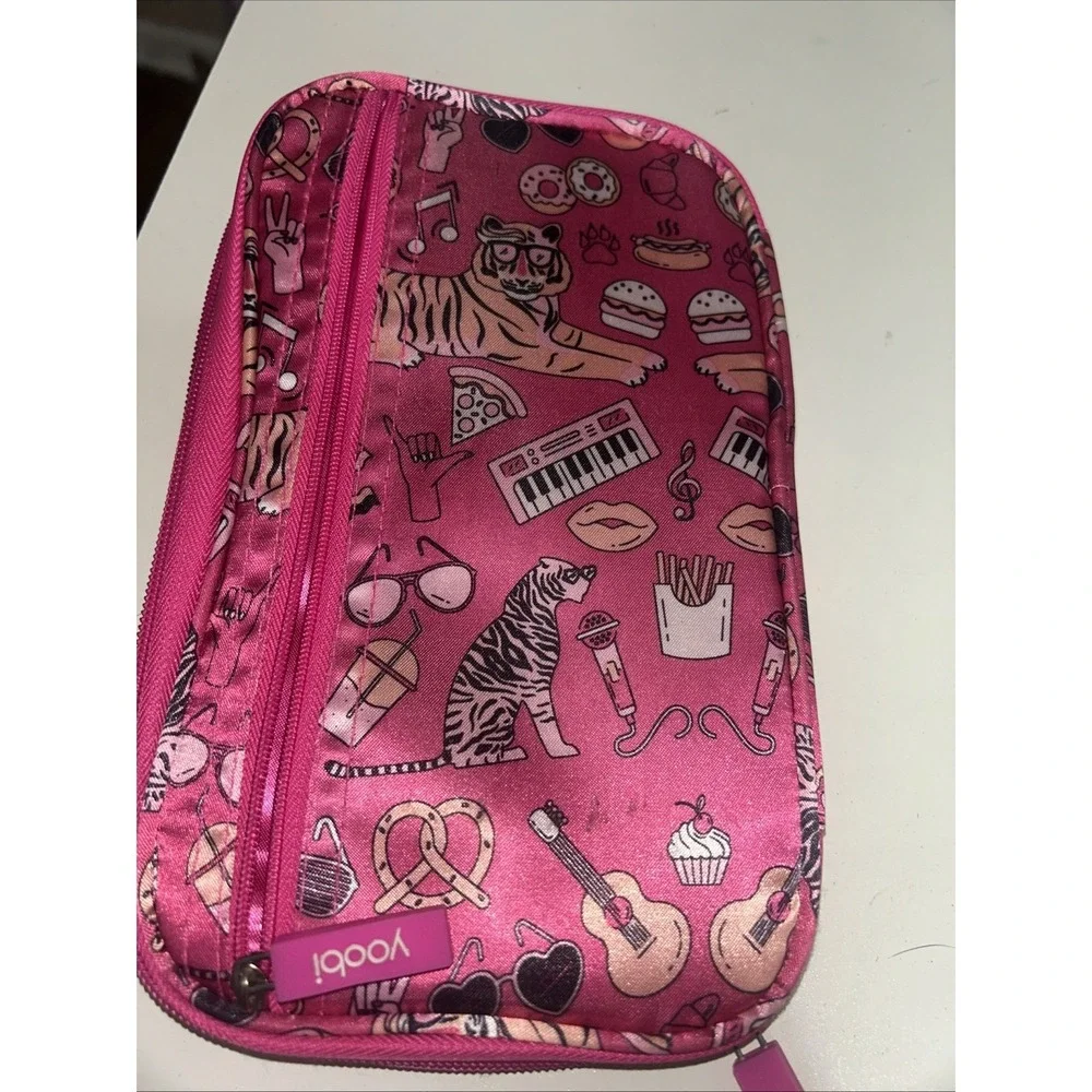 Girls Pink Pencil Case Yoobi Icons Pencil Organizer Tiger Icons Music Pizza